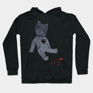 coquette cat broken heart illustration valentine&#39;s day watercolor Hoodie